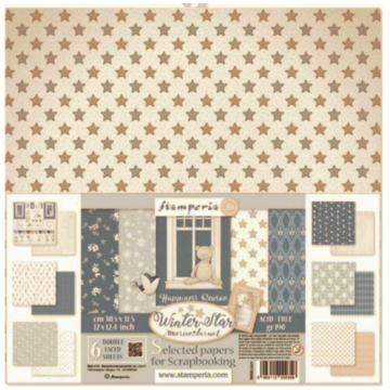Stamperia Double-Sided Paper Pack 12"X12.4" 6/Pkg-Winter Star