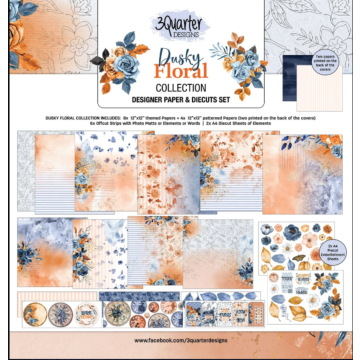 3Quarter Designs - Dusky Floral - Scrapbook Collection