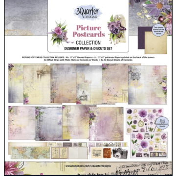 3Quarter Designs - 12" X12" Paper Pack - Picture Postcard