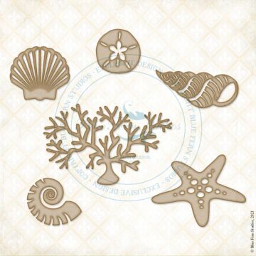 Blue Fern Studio - Chipboard - Seaside Cottage - Seaside Seashells