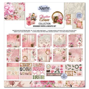 3Quarter Designs Shutter Glam 12x12 Designer Paper & Diecuts Set