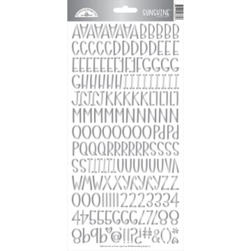 Doodlebug Sunshine Cardstock Alpha Stickers 6"X13"-Silver Foil