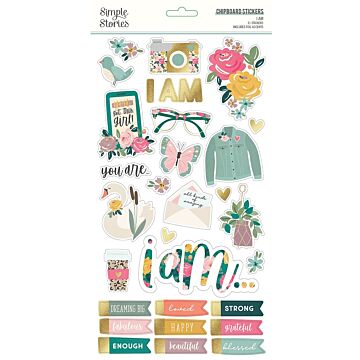 Simple Stories 6X12 Chipboard, I Am
