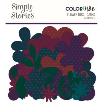 Simple Stories Color Vibe Flowers Bits & Pieces, Darks