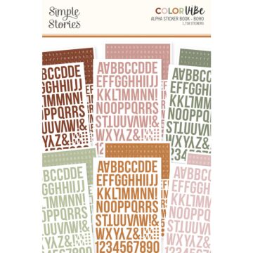 Simple Stories Color Vibe Alpha Sticker Book, Boho