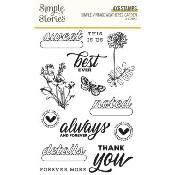 Simple Stories Clear Stamp, Simple Vintage Weathered Garden