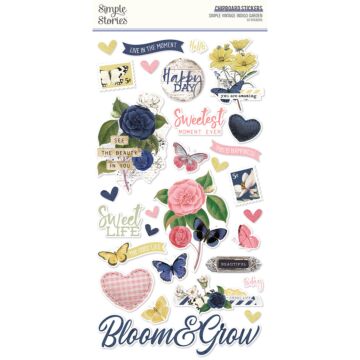 Simple Stories 6X12 Chipboard, Simple Vintage Indigo Garden