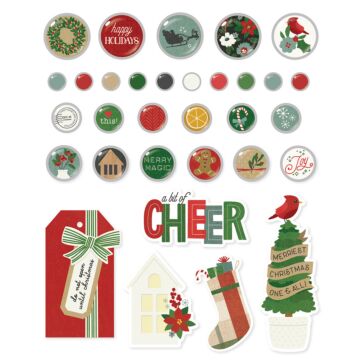 Simple Stories - Decorative Brads, Hearth & Holiday