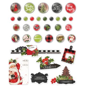 Simple Stories - Decorative Brads, Simple Vintage Christmas Lodge