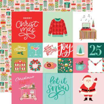Simple Stories 12X12 Patterned Paper, Mix & A-Mingle - 2x2/4x4 Elements