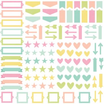 Simple Stories Color Vibe Chipboard Bits, Lights