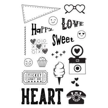 Simple Stories Clear Stamp, Heart Eyes