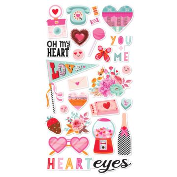 Simple Stories 6X12 Chipboard, Heart Eyes