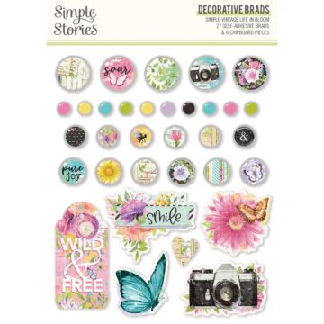 Simple Stories Decorative Brads, Simple Vintage Life in Bloom