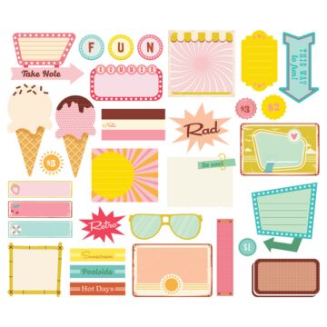 Simple Stories Journal Bits & Pieces, Retro Summer