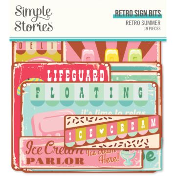 Simple Stories Retro Sign Bits & Pieces, Retro Summer