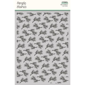 Simple Stories Stencil, Trail Mix - Pine Branch