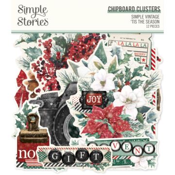 Simple Stories Chipboard Clusters, Simple Vintage 'Tis The Season