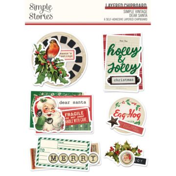 Simple Stories Layered Chipboard, Simple Vintage Dear Santa