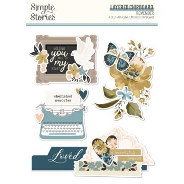Simple Stories Layered Chipboard, Remember