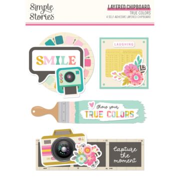 Simple Stories Layered Chipboard, True Colors