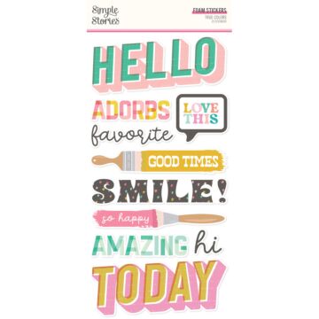 Simple Stories Foam Stickers, True Colors