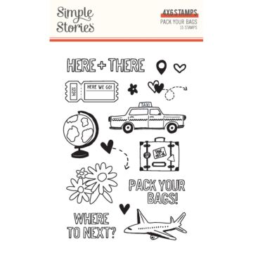 Simple Stories Clear Stamp, Pack Your Bags