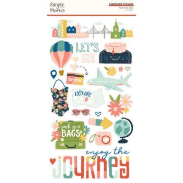 Simple Stories 6X12 Chipboard, Pack Your Bags