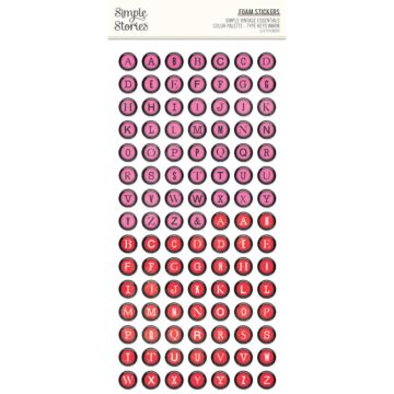 Simple Stories Foam Stickers, Simple Vintage Essentials Color Palette - Type Keys Warm
