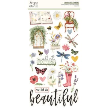 Simple Stories 6X12 Chipboard, Simple Vintage Meadow Flowers