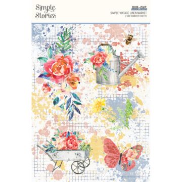 Simple Stories Rub-ons, Simple Vintage Linen Market