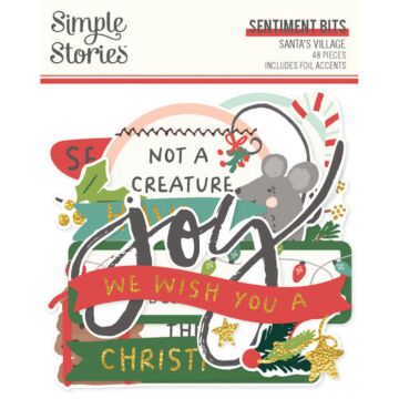 Simple Stories Sentiment Bits & Pieces, Santa's Village