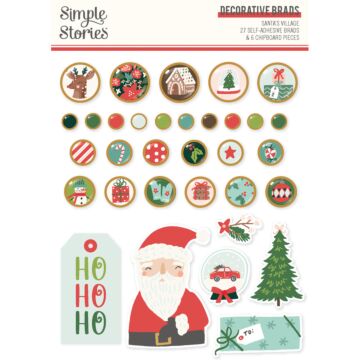 Simple Stories Decorative Brads, Santa's Village