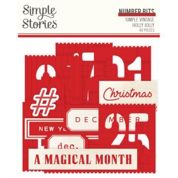 Simple Stories Number Bits & Pieces, Simple Vintage Holly Jolly