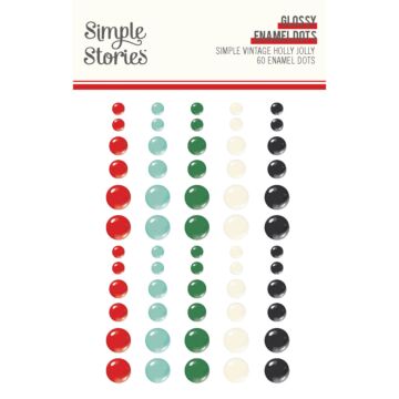 Simple Stories Glossy Enamel Dots, Simple Vintage Holly Jolly
