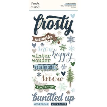 Simple Stories Foam Stickers, Simple Vintage Fresh Snow