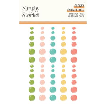 Simple Stories Glossy Enamel Dots, Fur Baby Cat