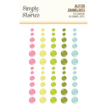 Simple Stories Glitter Enamel Dots, Tea Garden