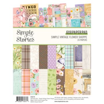 Simple Stories 6X8 Paper Pad, Simple Vintage Flower Shoppe