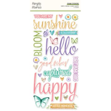 Simple Stories Foam Stickers, Simple Vintage Flower Shoppe