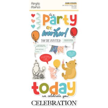 Simple Stories Foam Stickers, Say Cheese Classic Pooh Birthday