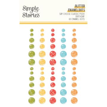 Simple Stories Glitter Enamel Dots, Say Cheese Classic Pooh Birthday