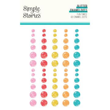 Simple Stories Glitter Enamel Dots, Fun Times