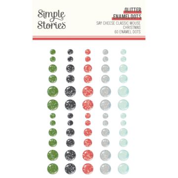 Simple Stories Glitter Enamel Dots, Say Cheese Classic Mouse Christmas