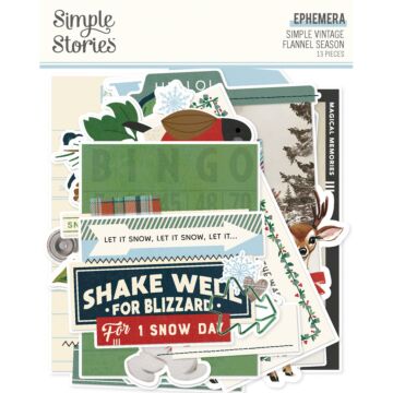 Simple Stories Ephemera Bits & Pieces, Simple Vintage Flannel Season