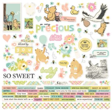 Simple Stories - 12X12 Cardstock Sticker Sheet, Say Cheese Classic Pooh Baby