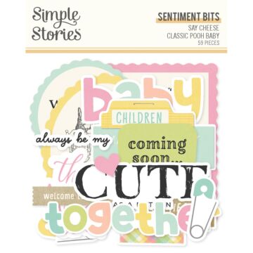 Simple Stories Sentiment Bits & Pieces, Say Cheese Classic Pooh Baby