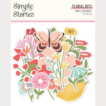 Simple Stories Floral Bits & Pieces, Pink Lemonade