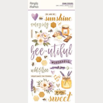 Simple Stories Foam Stickers, Simple Vintage Lavender Fields