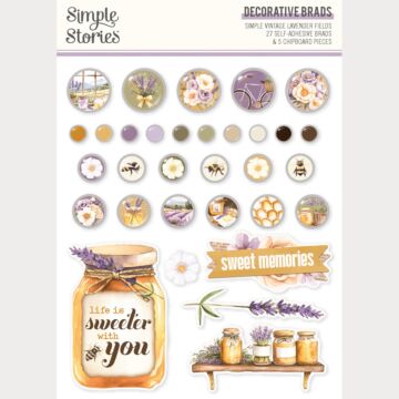 Simple Stories Decorative Brads, Simple Vintage Lavender Fields
